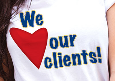 T-Shirt We Love Our Clients