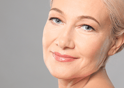 Mature Woman on Gray